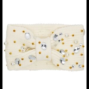 LELE SADOUGHI
Ivory embellished stretch-knit headband LIKE NEW
